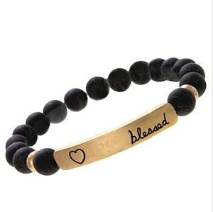 Lave rock blessed bracelet
